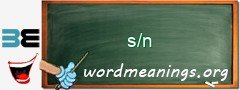 WordMeaning blackboard for s/n